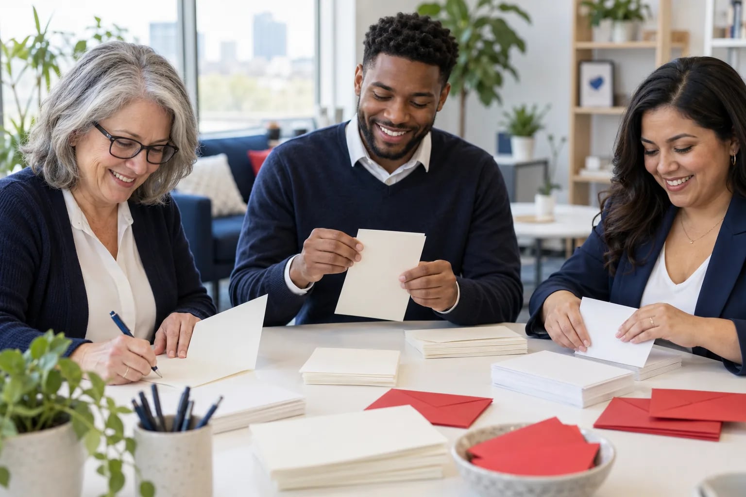 A customer conversation in a fundraising setting